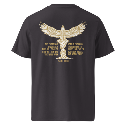 Devoted Scriptures Isaiah 40:31 T-Shirt in Anthracite with Soar Like Eagles Graphic