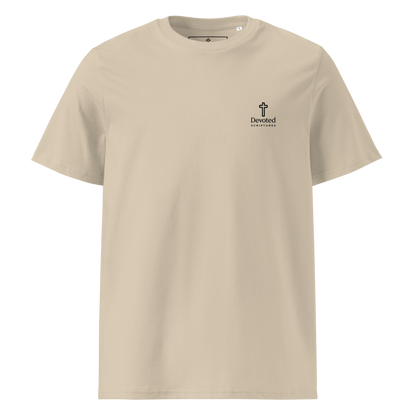 Devoted Scriptures True Vine T-Shirt John 15:1 with Cross and Roots Graphic in Desert Dust